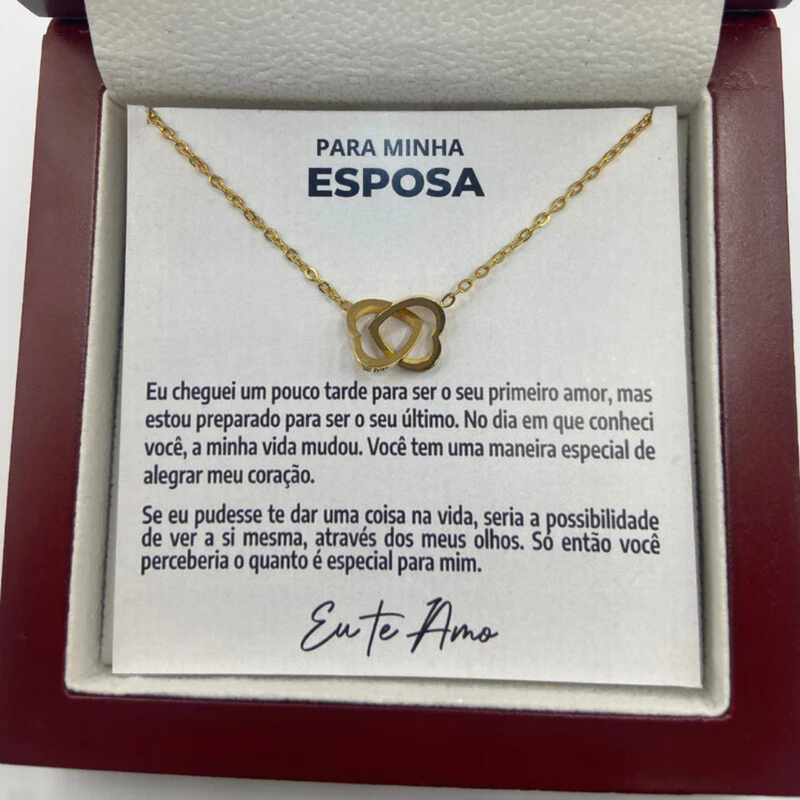 Para Minha Esposa - Colar Duplo Coração